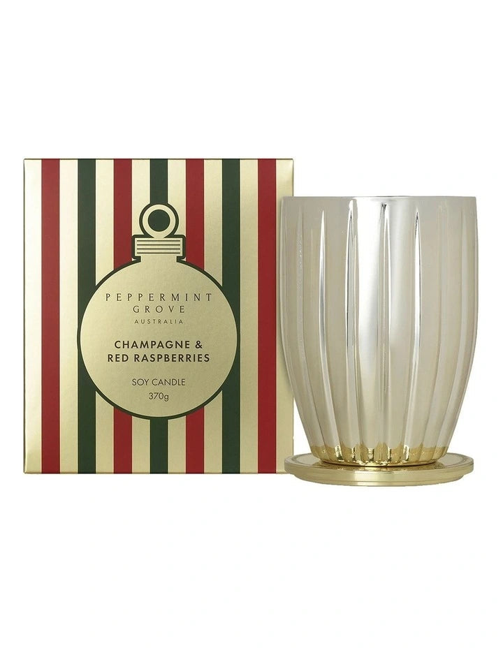Peppermint Grove Champagne & Red Raspberries Soy Candle 370g